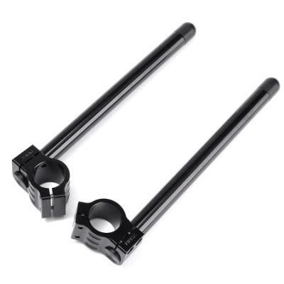 Black Anodized Aluminum Fork Clip-on Motorcycle Handlebar Tube Universal