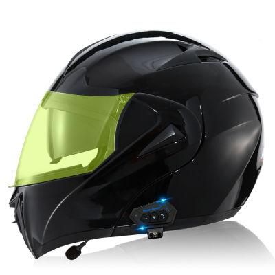 Factory Hot Selling Bluetooth Models Bright Black Night Mirror Toe Cap Helmet Motorcyclehalf-Face Motorcycle Helmethalf Helmet Motorcycle