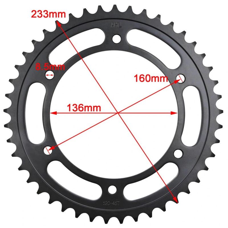 233mm Metal Drive Chain Sprocket for Aprilia Beta BMW Gilera