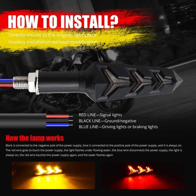 Motorcycle Accessories LED Turn Signal Light Flowing Flashing Dynamic Blinker Lights