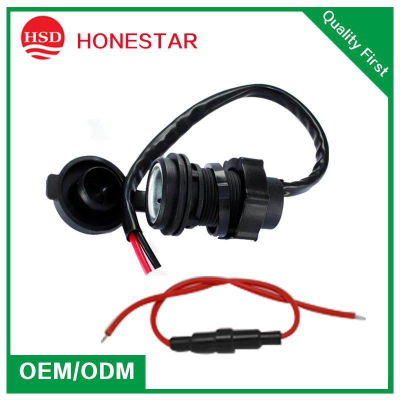 12V 24V Motorbike Power Charger Socket with Fuse Cable