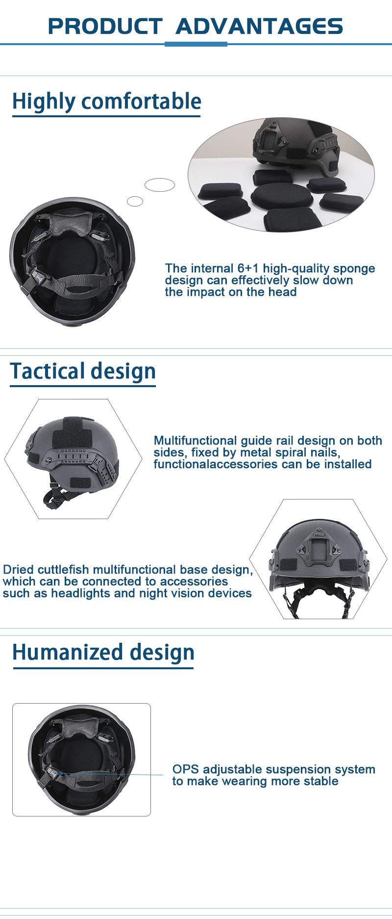 Double Safe Military Ballistic Level 3 Army Bulletproof Helmet