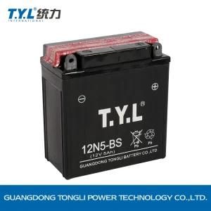 Tyl 12n5 12V5ah Dry Charged Mf Motorcycle Battery with OEM Available