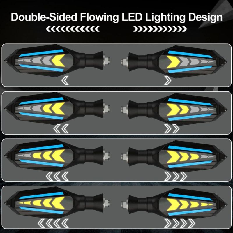 12 LED Chips 12V Motorcycle Daytime Dual Light Warning Signal Turn Lights with Universal 10mm Screws