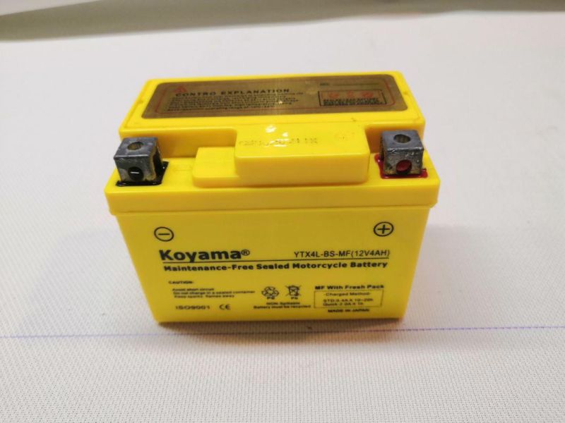 Superior Quality Low Price Motorcycle Battery Ytx4l-BS 12V4ah