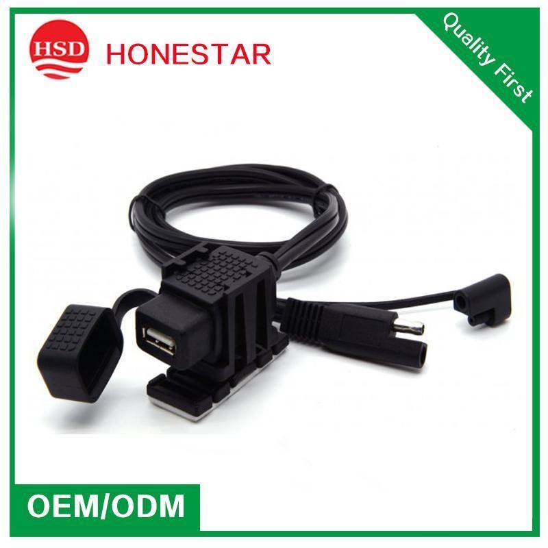 SAE to USB Cable Adapter Waterproof USB 5V 3.1A with Inline Fuse for Motorbike Cellphone Charger