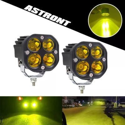 Astront 2 PCS 3 Inch 40W Yellow LED Work Light Bar Spot Driving Fog Light off-Road ATV Light