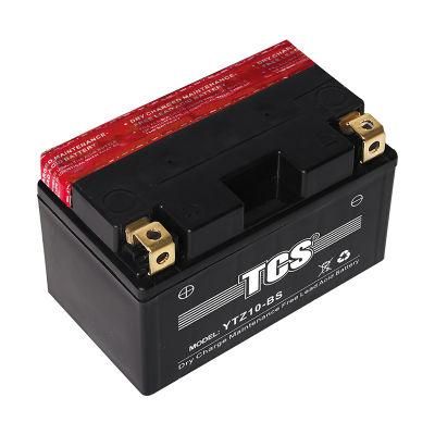 12V 10AH TCS Dry Charged Maintenance Free Motorcycle Battery for Common motorcycle