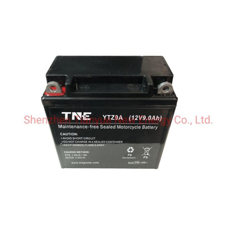 12V 9ah Sealed Lead Acid Mf Power Sports Battery for Motorcycle