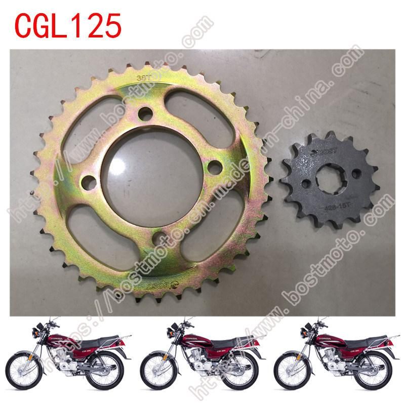 High Quality Motorcycle Parts Sprocket Set for Honda Cgl125 Cc Motorbikes
