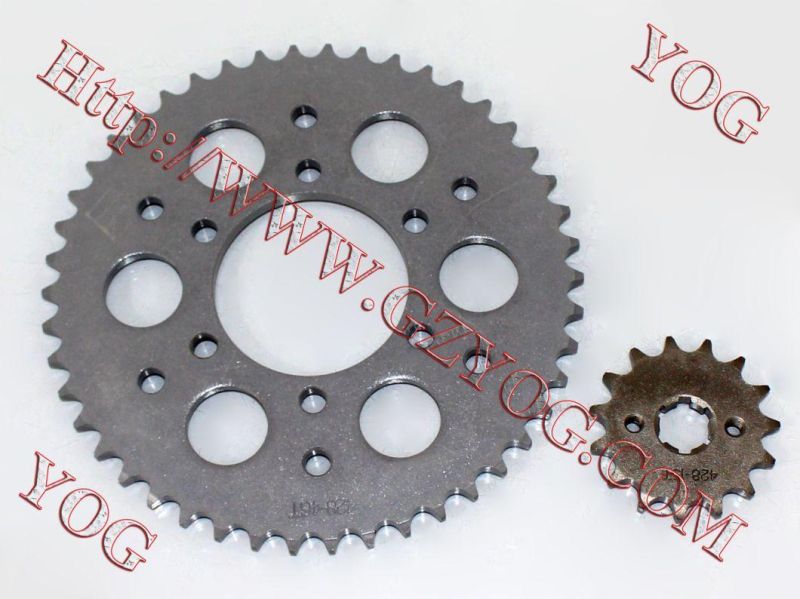 Yog Motorcycle Spare Parts Sprockets Kit 45 Steel for Kmf250/Zx150 Xr250 Bros