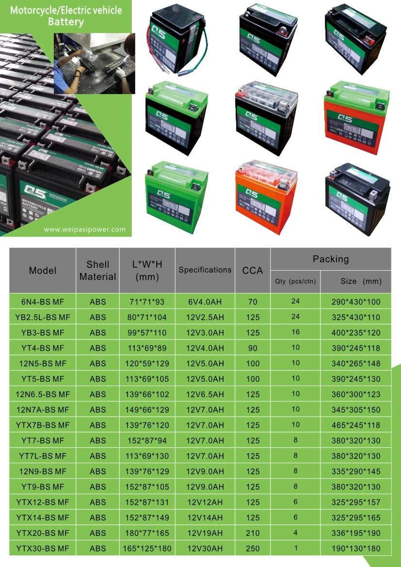 YTX20L-BS-MF 1V18/19AH M420BS High Starting Performance AGM Sealed lead acid motorcycle battery Two Wheeler Automotive