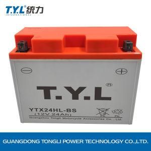 Ytx24hl-BS 12V24ah Black Lead-Acid Motorcycle High Performance Long Cycle-Life Battery for Honda Suzuki