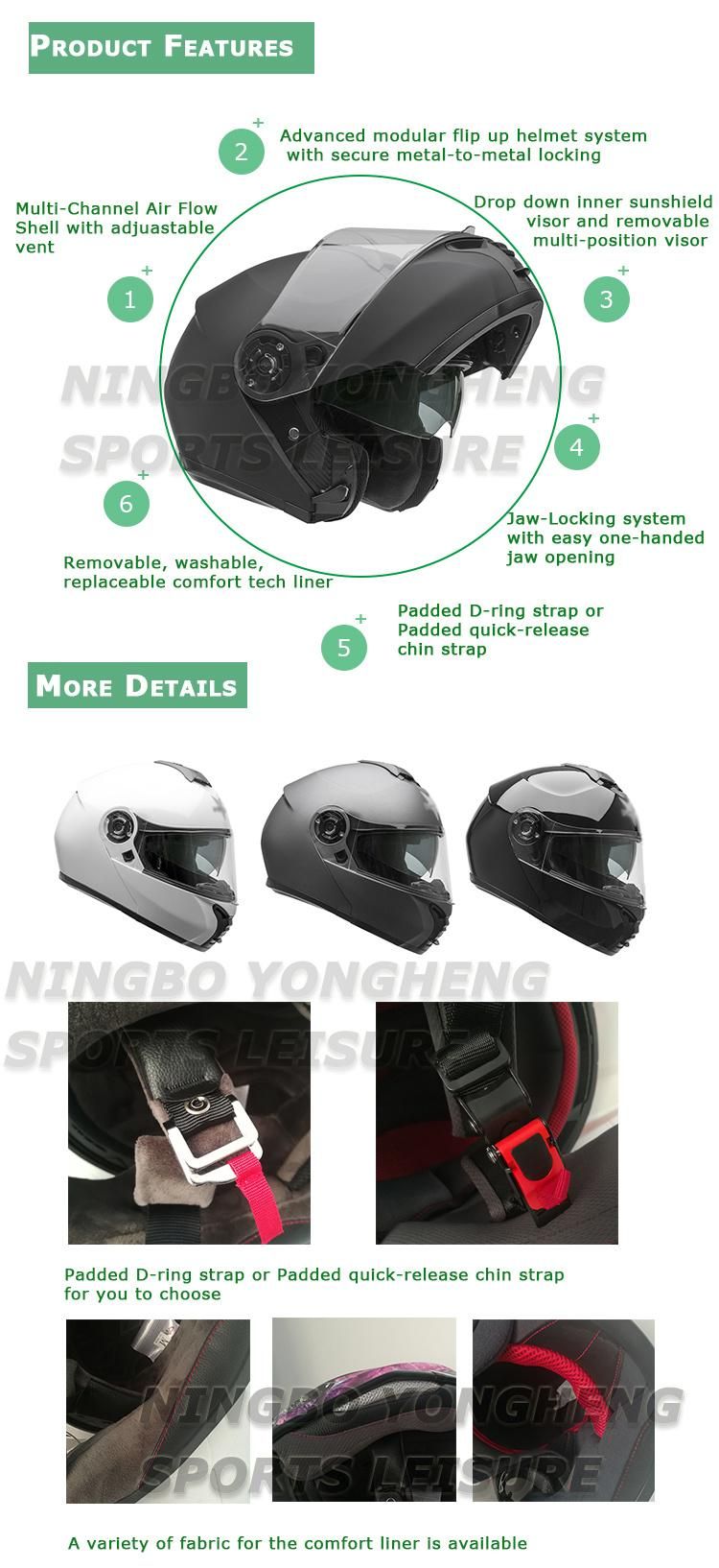 DOT/ECE Modular Motorbike Helmet Latest Model Helmets