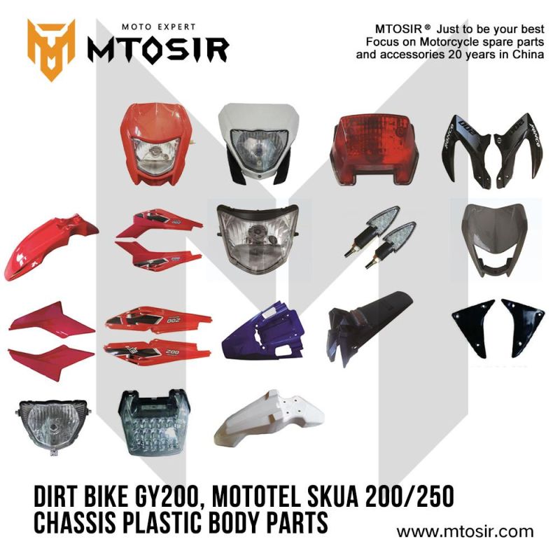 Mtosir Motorcycle Chassis Plastic Parts Front Fender Dirt Bike Gy200, Mototel Skua 200/250 High Quality Professional Front Fender