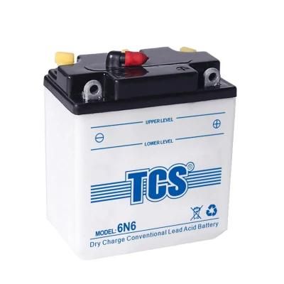 TCS Motorcycle Battery Dry Charged Lead Acid 6N6