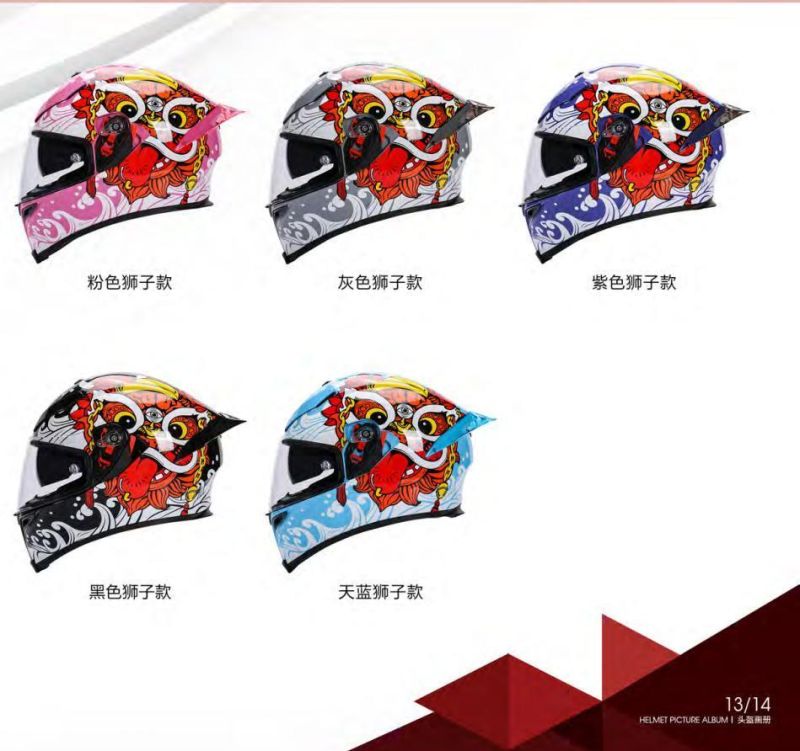 ECE Motorcycle Helmet Blue Red Koi-Titanium Red Double Lens Us DOT/EU ECE Certified Full Face Motorcycle ABS High Density off-Road Racing Motorcycle Helmet