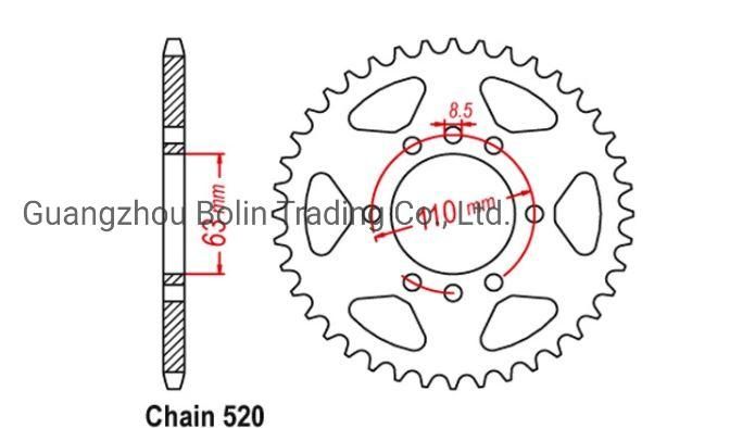 Orange 520 Motorcycle Rear Sprocket for Ktm Duke 200