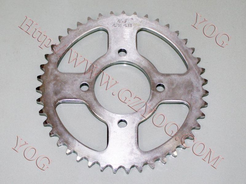 Yog Motorcycle Spare Parts Rear Sprocket for Ax100 Bajaj Bm100/150 Tvs Star
