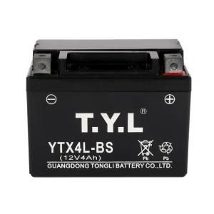 Ytx4l-BS/ 12V4ah /YAMAHA Motorcycle Maintenance Free Battery in Black Color