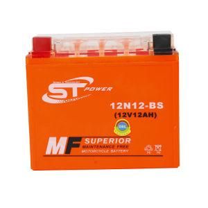 Guangdong Mf Gel China Manufacturer Motorcycle Battery Ytx12 12V 4ah 5ah 6.5ah 7ah 9ah 12ah 14ah