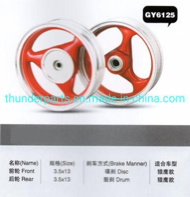 High Quality Motorcycle Aluminum Rim Complete Alloy Wheel for Gy6125 3.5-13