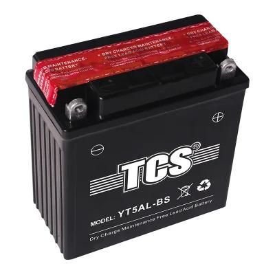 TCS Dry Charged Maintenance Free Motorcycle Battery YT5AL-BS