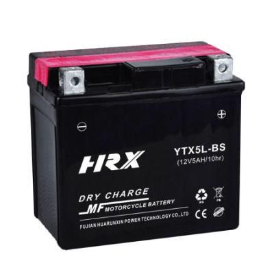 Ytx5l-BS Rechargeable Dry Charge Motorcycle Lead Acid Battery 12V5ah