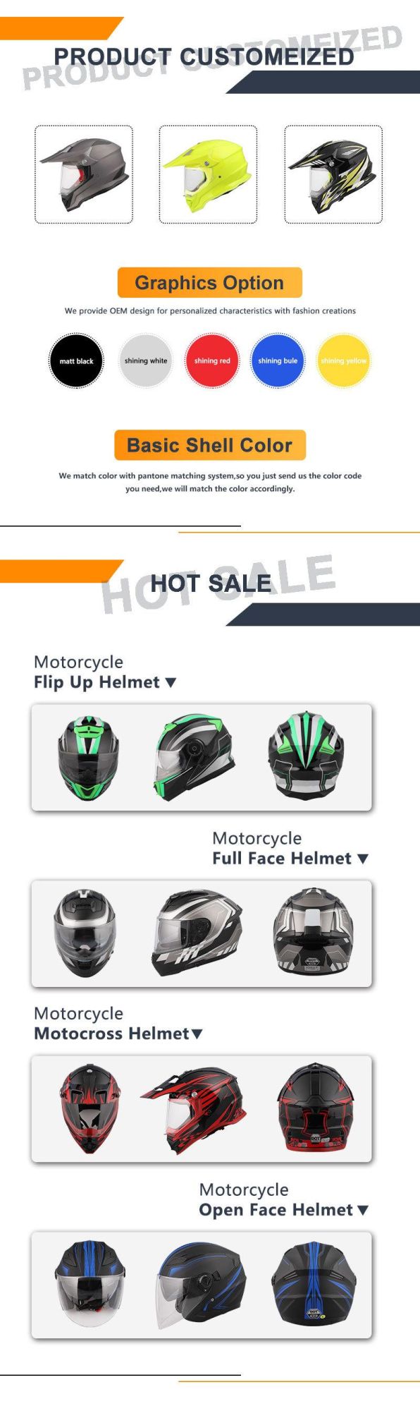 Factory Supply High Quality Motorcycle Helmet with ABS Full Face Helmets