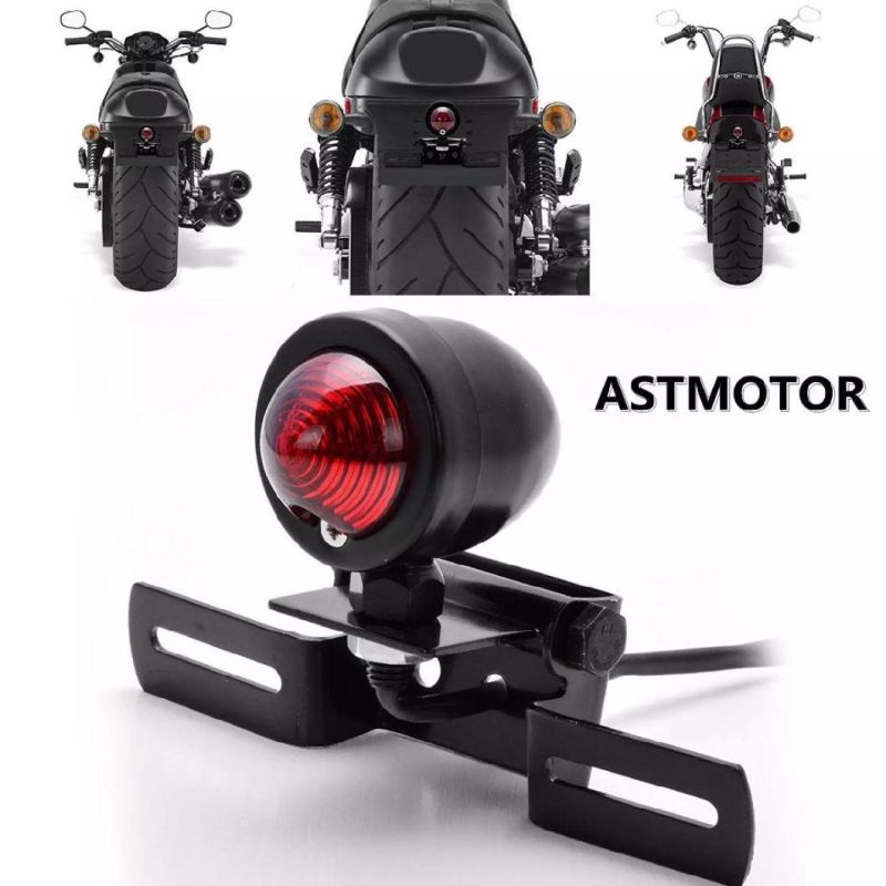 Universal Motorcycle Tail Light and License Plate Holder Turn Signals Brake Stop Lights for Cafe Racer Chopper Cruiser Bobber