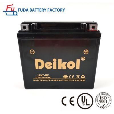 High Quality 12V 12n7 BS Sealed Maintenance-Free AGM Two Wheeler VRLA Motorcycle Battery