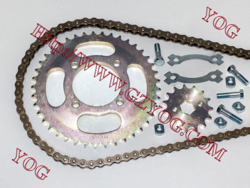 Yog Motorcycle Spare Parts Chain Sprocket Set for Bajaj CT100 Bajaj Bm150 Bajaj Boxer