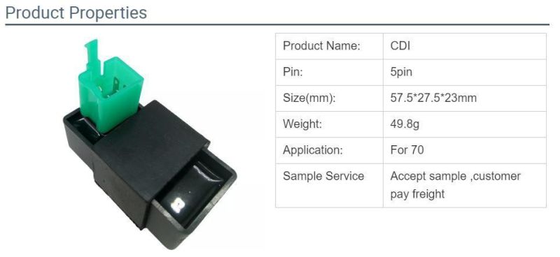 Chinese Manufacturer 5 Pin Universal Motorcycle Cdi Unit for 70