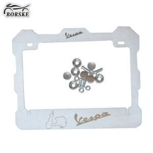 Borske Motorcycle Scooter Bike License Plate Frame Tag Holder Cover for Vespa
