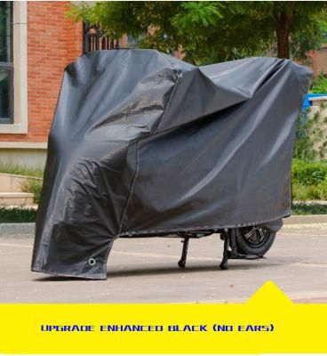 Hot-Selling Upgrade Enhanced Black Earless Motorcycle Cover with Keyhole Rainproof Sunscreen Thickened Sunshade