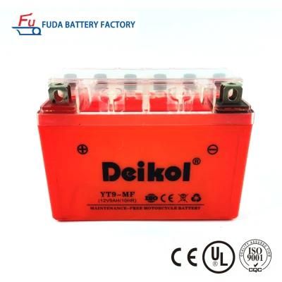 Ytx9 Long Life Full Capacity Wholesale Motorcycle Parts 12V 9ah Dry Motorcycle Battery