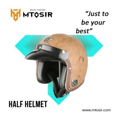 Mtosir Motorcycle Leather Safety Half Face Summer Season Sunshade Helmet with DOT