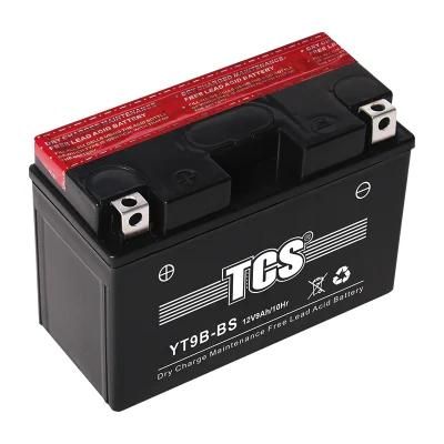 12V 9ah YT9B-BS High Quality Maintenance Free With Acid Motorcycle Battery