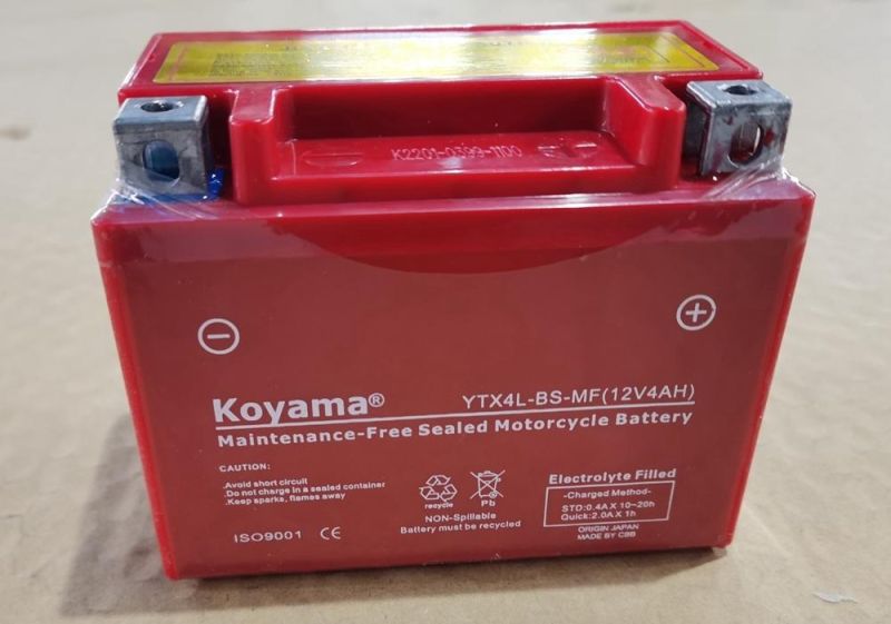 VRLA Maintenance Free Ytz5SMF/Ytx4l-BS AGM Motorcycle Battery