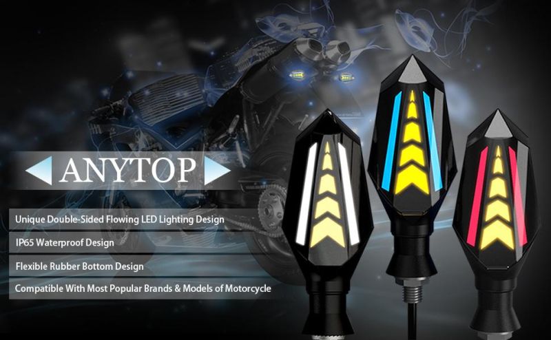 12 LED Chips 12V Motorcycle Daytime Dual Light Warning Signal Turn Lights with Universal 10mm Screws
