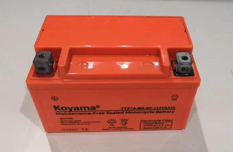 Ytx7a-BS Dry Charged Maintenance Free 12V7ah Motorcycle Battery