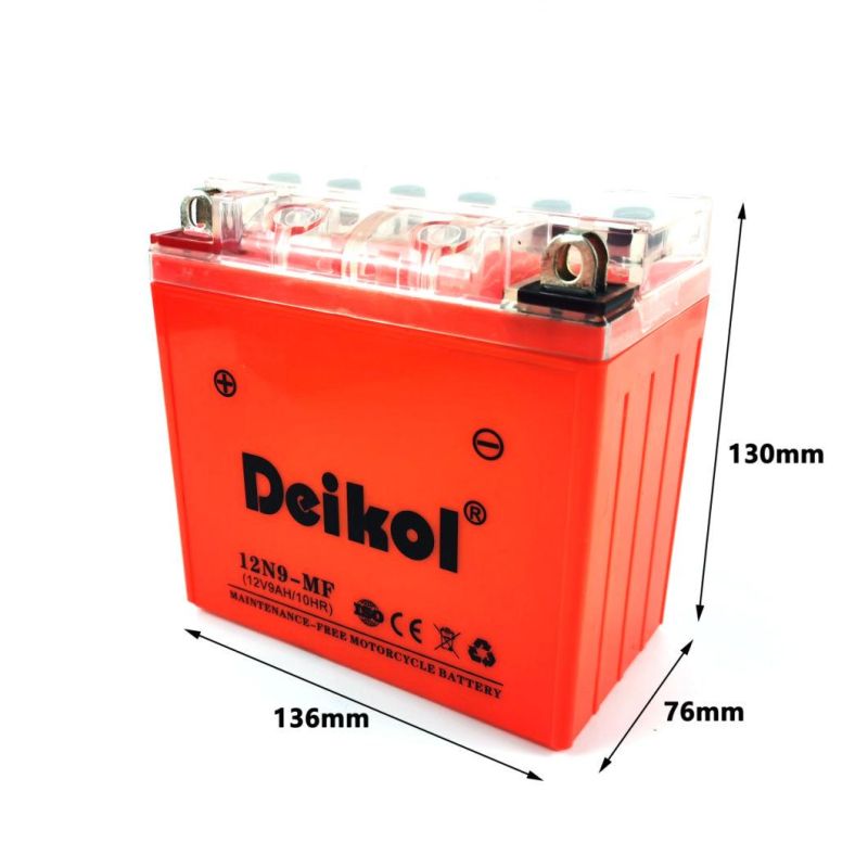 Deikol 12n9-Mf/BS Orange Shell Maintenance Free Motorcycle Battery