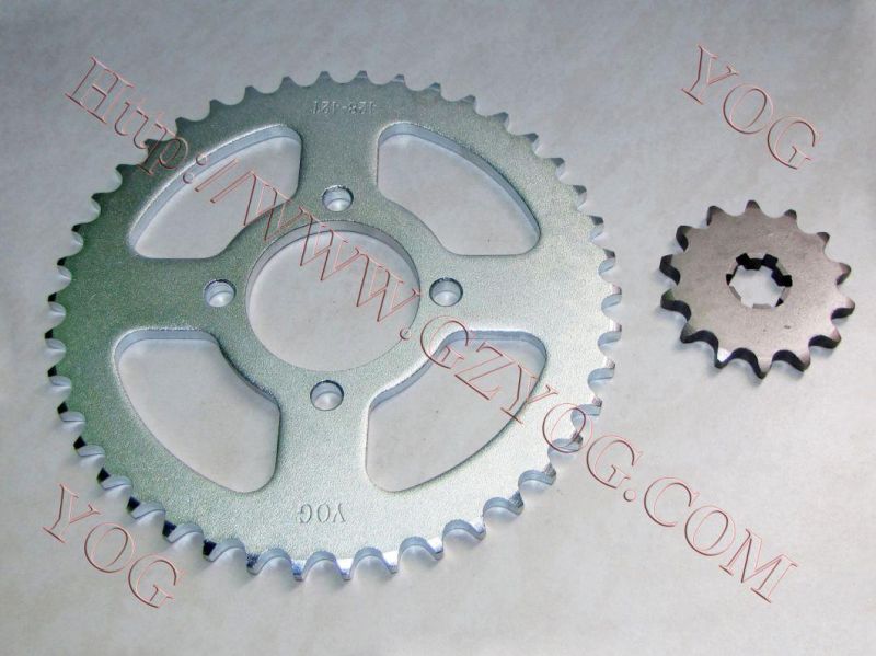 Yog Motorcycle Spare Parts Sprockets Kit 45 Steel for Kmf250/Zx150 Xr250 Bros