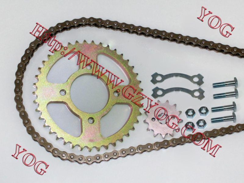 Yog Motorcycle Spare Parts Chain Sprocket Set for Bajaj CT100 Bajaj Bm150 Bajaj Boxer