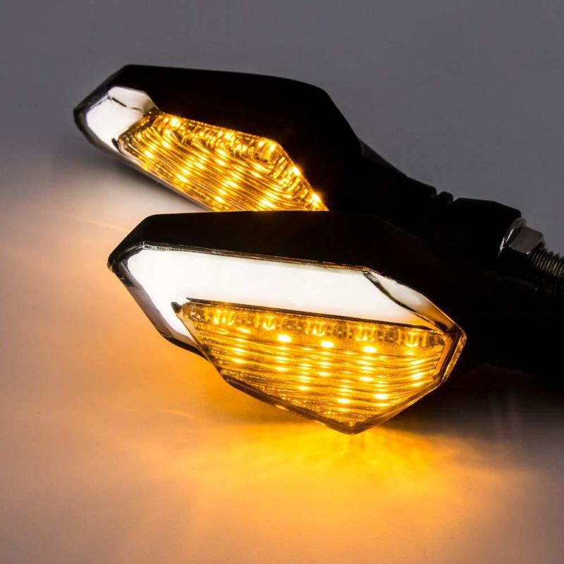 Turn Signal Modified LED Double Color Motorcycle LED Turn Single Running Lights 12 Mouths 50000 Hours ABS Acrylic Good Driver