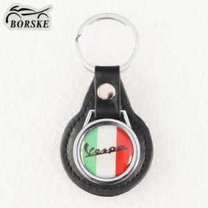 Borske Leather Keychain Motorcycle Key Chain Ring Buckle for Vespa Gts 300 MP3 Gtv Lx150