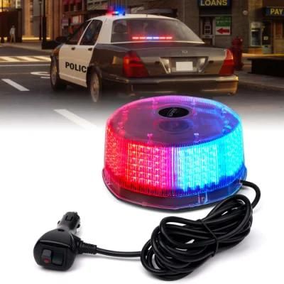Red and Blue Bicolor 240 LED 12V 14 Flash Modes High Intensity Reliable Rotating Safety Warning Light