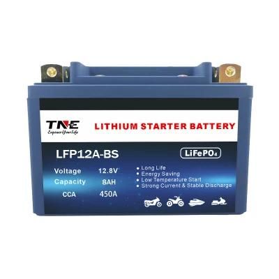 Rechargeable 12V 8ah 450CCA Lithium LiFePO4 Battery Pack for Start Motorcycle/Scooter/ATV