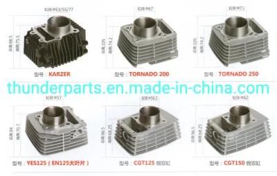 Motorcycle Cylinder Block Kit for Karzer 53/55/57mm/Tornado200/250/67/73mm/Yes (EN) 125 57mm/Cgt125/150/56.5/62mm