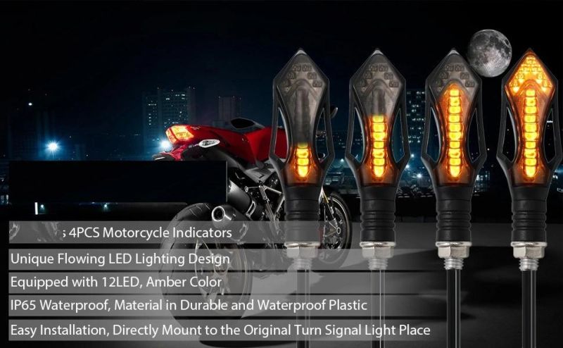 LED Motorcycle Lights Motorcycle Indicators Flowing Turn Signal Lights Motorbike Turning Indicators